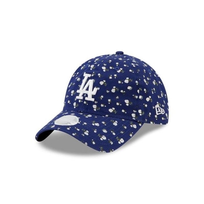 Blue Los Angeles Dodgers Hat - New Era MLB Floral 9TWENTY Adjustable Caps USA2610738